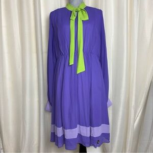 Torrid Scooby Doo! Daphne Chifon Fit Flare Halloween Costume Dress with Tights